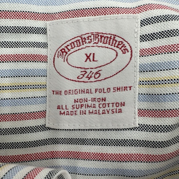 Brooks Brothers Button Down Long Sleeve Shirt Men's XL Pink Blue Stripe‎ Preppy - Picture 4 of 4
